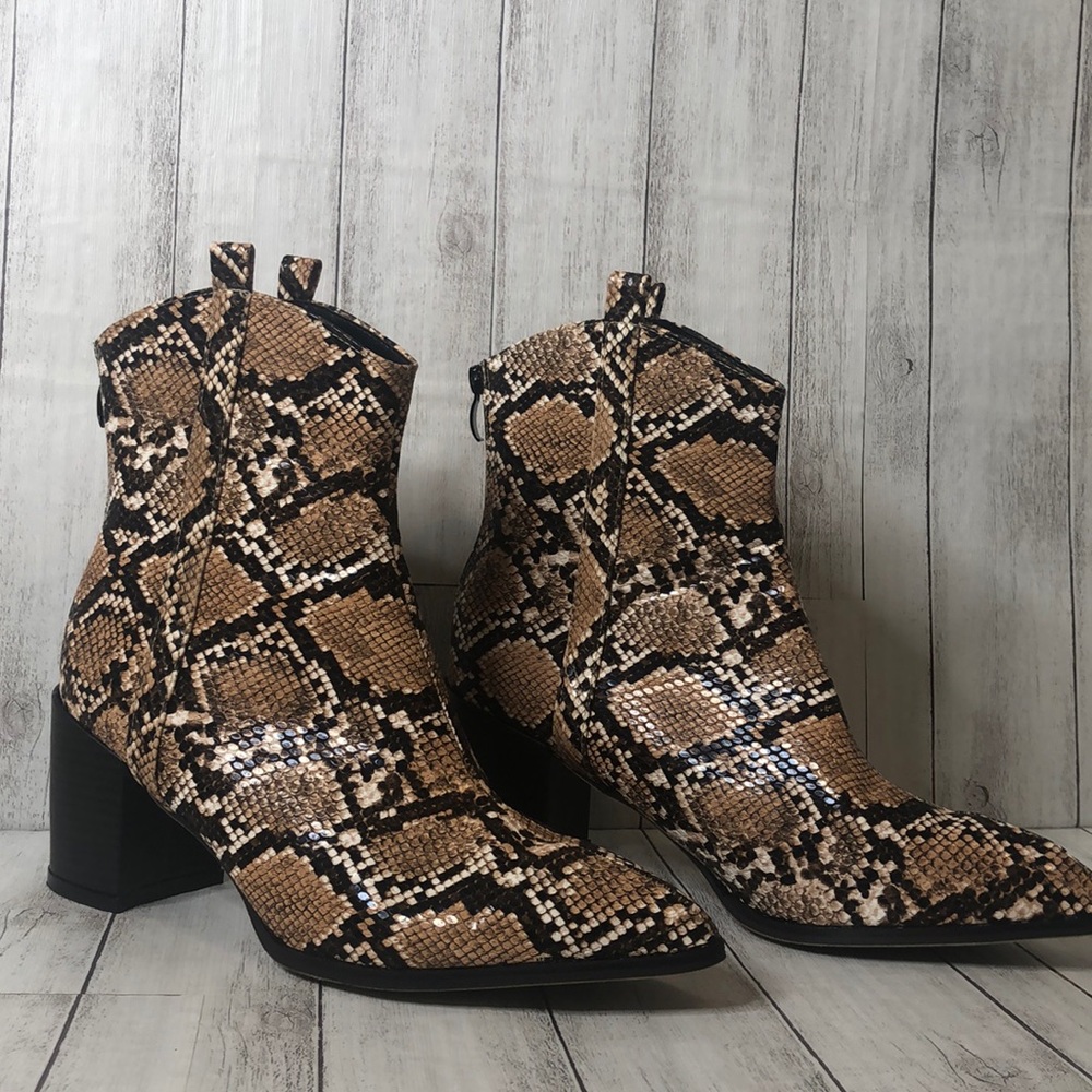 Faux Snakeskin Boots fits size 9 USA
